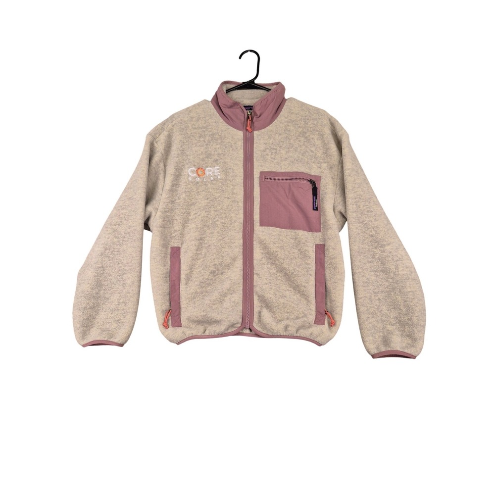 Patagonia Synchilla Full Zip Fleece Jacket Womens Small Oatmeal Rose Core Solar